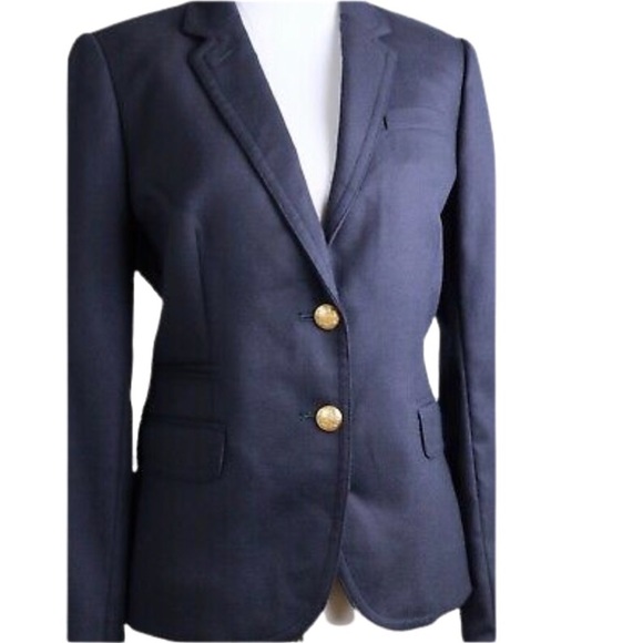 J. CREW Classic Schoolboy Blazer Navy Gold Button - Picture 3 of 6